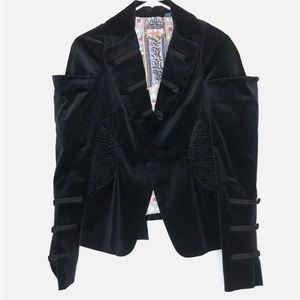 L.A.M.B. Gwen Stefani Velvet Fitted Jacket Blazer Size 8 Black